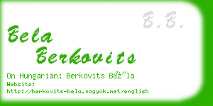 bela berkovits business card